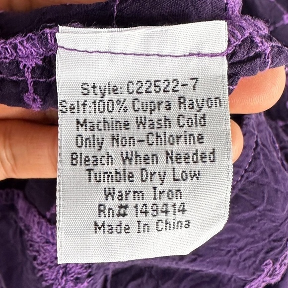 Johnny Was Runswick Lora Tunic Grape Royale SZ XXS - Picture 4 of 7
